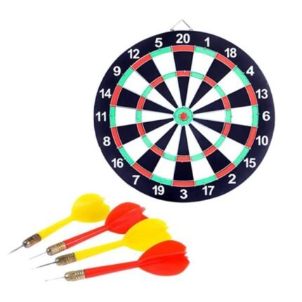 Double Faced Wooden dartboard with 4 dart