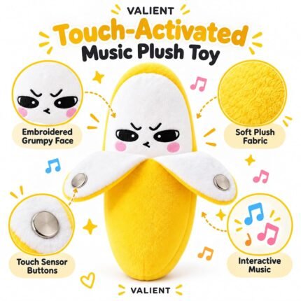 Interactive Singing Banana Plush Toy for Kids with Music & Touch Sensors