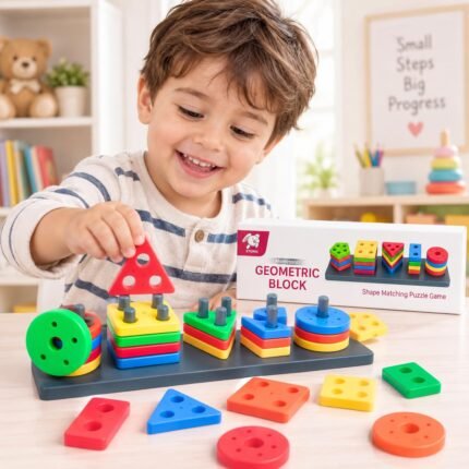 Geometric Train Toy, Shape Sorting & Stacking Learning Train Set