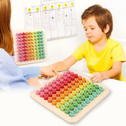 Wooden Math Multiplication Blocks Toy