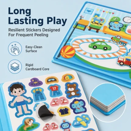 Kids Magnetic Quiet Book Folding Puzzle Scene Early Educational Toy for Boys & Girls